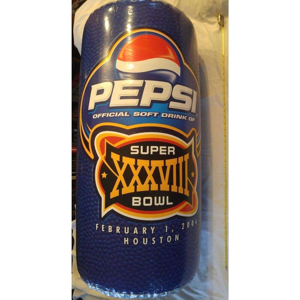 Pepsi Super Bowl XXXVIII 2004 Giant 3ft Inflatable Promo Can NFL Football#O67o